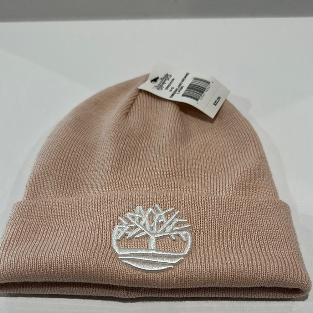 NWT Timberland Live Pink Beanie with Fold Up Rim.